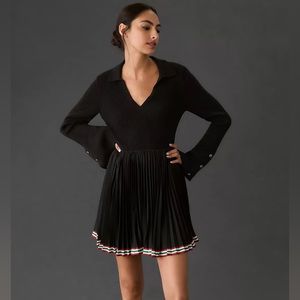 NWT Maeve Bell-Sleeve Polo Sweater